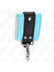 KINK - PREMIUM ABSCHLIEßBARE HANDGELENKFESSELN SCHWARZ/BLAU VERSTELLBA