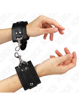 KINK - DUNGEON STYLE AFSLUITBARE POLSBANDJES ZWART VERSTELBAAR 21-28 C