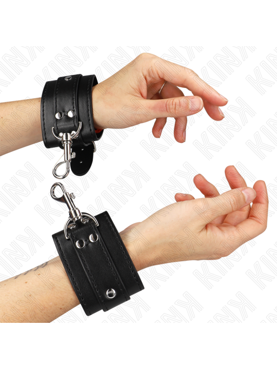 KINK - MUÑEQUERAS ESTILO MAZMORRA CON CERRADURA NEGRO AJUSTABLE 21-28 