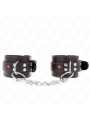 KINK - POLSO NERO CON INTARSIO CUORE ROSSO REGOLABILE 21-28 CM X 5,5 C