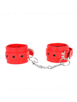 KINK - POLSO ROSSO CON INTARSIO A CUORE NERO REGOLABILE 21-28 CM X 5,5