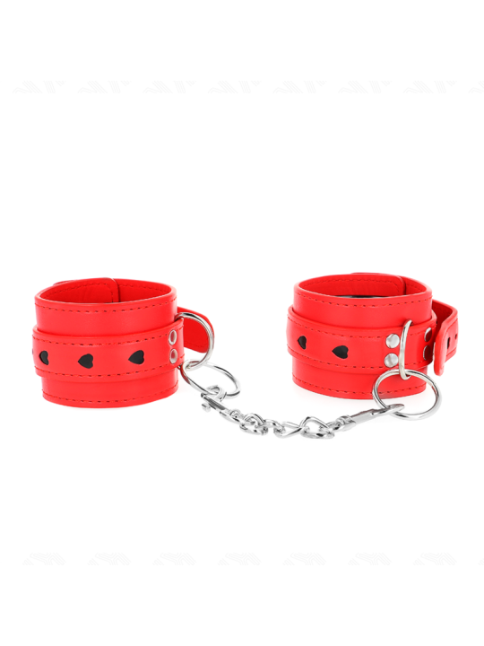 KINK - PULSO VERMELHO COM INSERÇÃO DE CORAÇÃO PRETO AJUSTÁVEL 21-28 CM