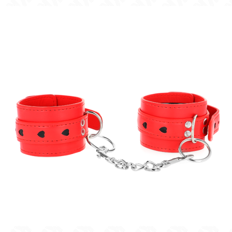 KINK - POLSO ROSSO CON INTARSIO A CUORE NERO REGOLABILE 21-28 CM X 5,5