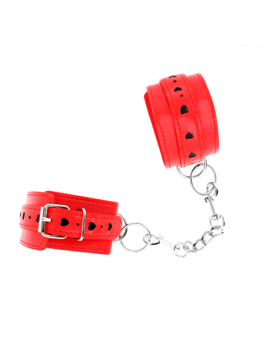 KINK - PULSO VERMELHO COM INSERÇÃO DE CORAÇÃO PRETO AJUSTÁVEL 21-28 CM