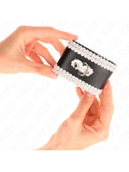 KINK - APPUI-POIGNETS NOIR AVEC DENTELLE DÉCORÉE BLANCHE RÉGLABLE 20-2