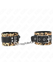 KINK - RETENÇÃO DE PULSO DE COURO REAL LEOPARDO AJUSTÁVEL 18-29 CM X 5