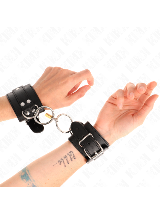 KINK - O-RING LOCKED WRIST RESTRAINTS BLACK ADJUSTABLE 20-28 CM X 5.5 