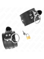 KINK - POLSBANDJES MET VERGRENDELD HANGSLOT OP RINGEN ZWART VERSTELBAA