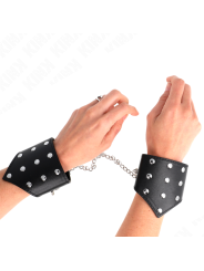 KINK - SCHWARZE ARMBÄNDER IM POINT-STIL MIT KETTE, VERSTELLBAR 17-23 C