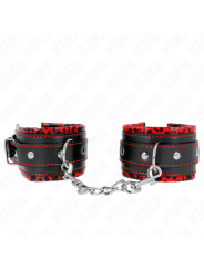 KINK - FUR LINED WRIST RESTRAINTS RED / BLACK ADJUSTABLE 17-29 CM X 6 