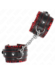 KINK - PELZGEFÜTTERTE HANDGELENKFESSELN ROT/SCHWARZ VERSTELLBAR 17-29 