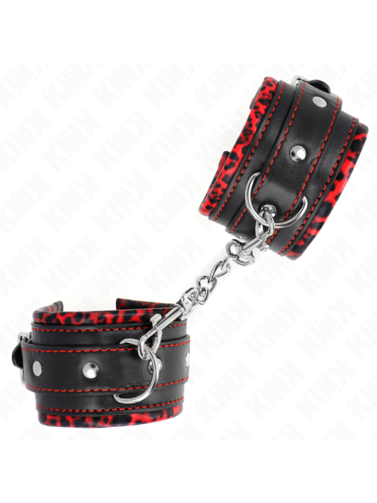 KINK - PULSO FORRO DE PELE VERMELHO / PRETO AJUSTÁVEL 17-29 CM X 6 CM