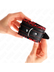 KINK - FUR LINED WRIST RESTRAINTS RED / BLACK ADJUSTABLE 17-29 CM X 6 