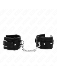 KINK - RHINESTONE BUCKLE WRIST RESTRAINTS BLACK ADJUSTABLE 25-32 CM X 
