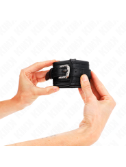 KINK - RHINESTONE BUCKLE WRIST RESTRAINTS BLACK ADJUSTABLE 25-32 CM X 