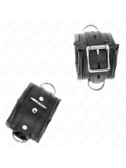 KINK - MUÑEQUERAS ESTILO HEAVY FORRO NEGRO AJUSTABLE 20-30 CM X 6 CM