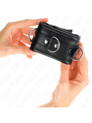 KINK - HEAVY WRIST RESTRAINTS WITH BLACK FUR LINED ADJUSTABLE 20-30 CM