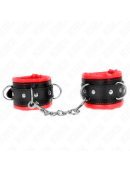 KINK - HEAVY WRIST RESTRAINTS WITH RED FUR LINED ADJUSTABLE 20-30 CM X