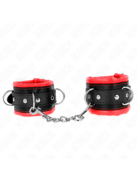KINK - APPUI-POIGNETS LOURDS DOUBLÉS DE FOURRURE ROUGE AJUSTABLES 20-3