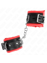 KINK - MUÑEQUERAS ESTILO HEAVY FORRO ROJO AJUSTABLE 20-30 CM X 6 CM
