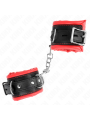 KINK - MUÑEQUERAS ESTILO HEAVY FORRO ROJO AJUSTABLE 20-30 CM X 6 CM