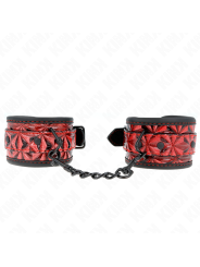 KINK - DONKERRODE DIAMANTPATROON POLSBANDJES VERSTELBAAR 17-26 CM X 5,