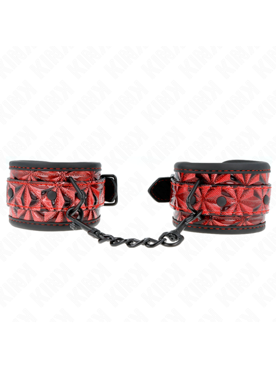 KINK - DIAMOND PATTERN WRIST RESTRAINTS DARK RED ADJUSTABLE 17-26 CM X