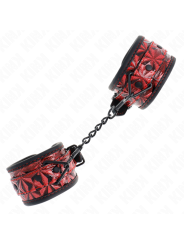 KINK - DONKERRODE DIAMANTPATROON POLSBANDJES VERSTELBAAR 17-26 CM X 5,