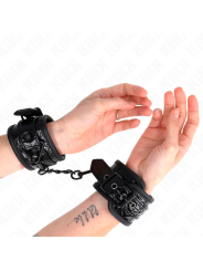 KINK - VERSTELBARE ZWARTE DIAMANTPATROON POLSBANDJES 17-26 CM X 5,5 CM