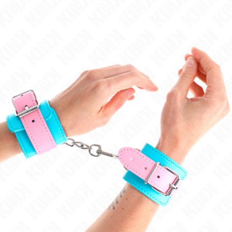 KINK - CHIC BLAUW / ROZE VERSTELBARE POLSBANDJES 16-28 CM X 5 CM