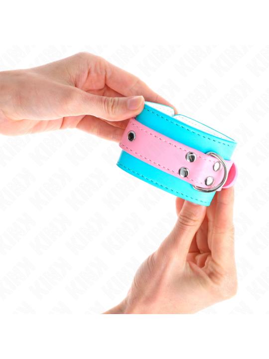 KINK - CHIC BLAUW / ROZE VERSTELBARE POLSBANDJES 16-28 CM X 5 CM