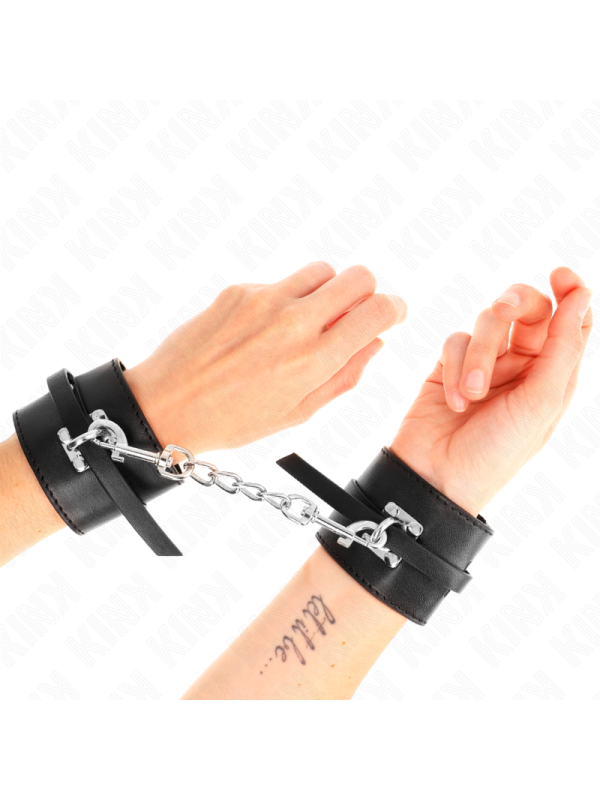 KINK - DELUXE LOCKING WRIST RESTRAINTS BLACK ADJUSTABLE 14.5-21 CM X 6