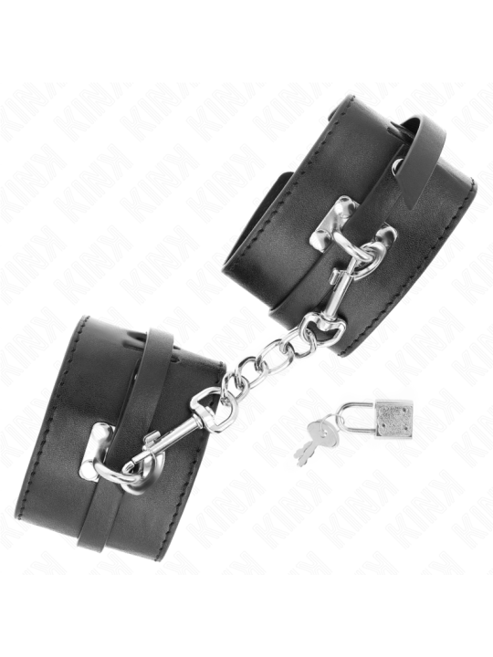 KINK - DELUXE LOCKING WRIST RESTRAINTS BLACK ADJUSTABLE 14.5-21 CM X 6