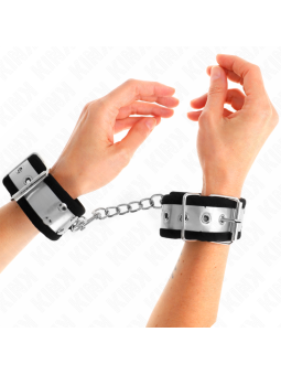 KINK - THIN WRIST RESTRAINTS BLACK / SILVER 30 X 4 CM