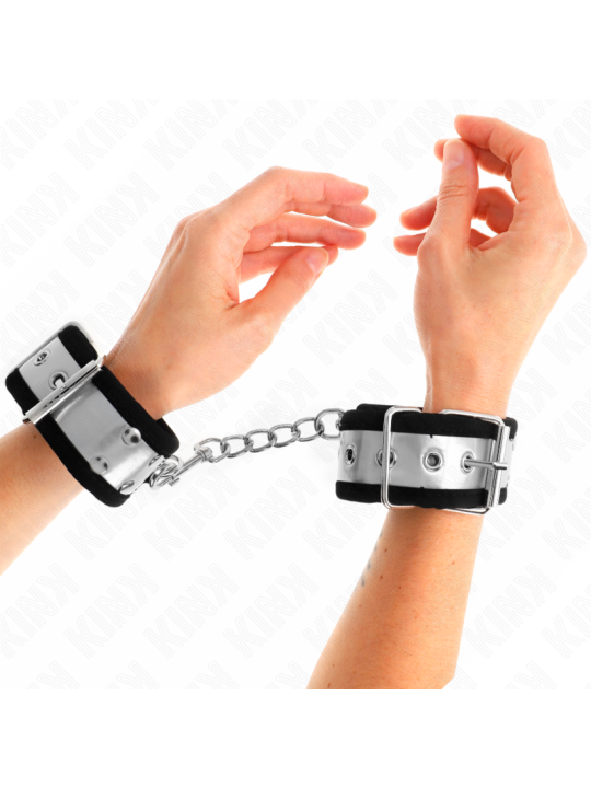KINK - THIN WRIST RESTRAINTS BLACK / SILVER 30 X 4 CM