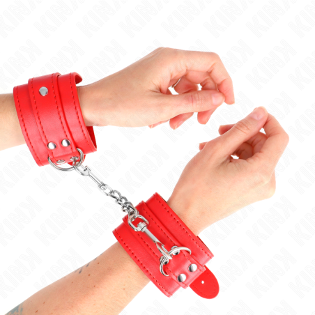 KINK - ENKELE RODE VERSTELBARE POLSBANDJES 20-23 CM X 5,5 CM