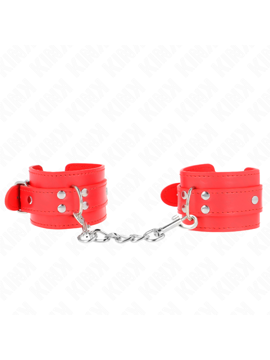 KINK - ENKELE RODE VERSTELBARE POLSBANDJES 20-23 CM X 5,5 CM