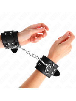 KINK - ZWARTE DUBBELE STUD LINE POLSBANDJES VERSTELBAAR 19-26 CM