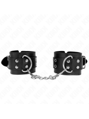 KINK - MUÑEQUERAS CON DOBLE LÍNEA DE TACHUELAS NEGRO AUSTABLE 19-26 CM