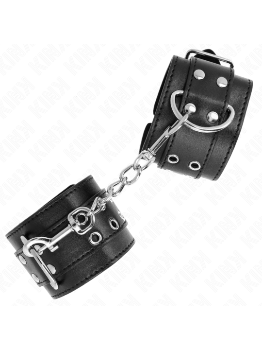 KINK - PUNHOS COM FIVELA DUPLA PRETO AJUSTÁVEIS 19-26 CM