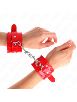 KINK - RODE STUDDED POLSBANDJES VERSTELBAAR 23-33 CM