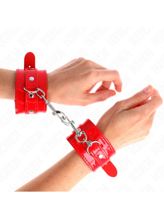 KINK - MUÑEQUERAS CON TACHUELAS ROJO AJUSTABLE 23-33 CM