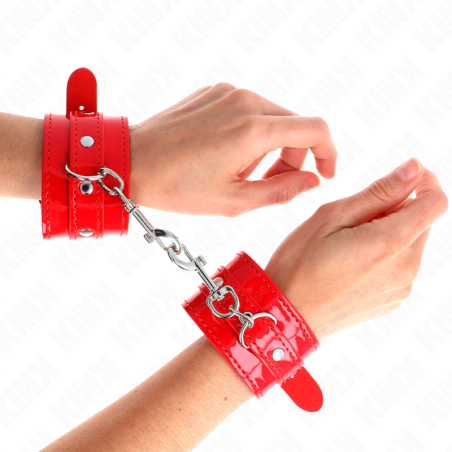 KINK - RODE STUDDED POLSBANDJES VERSTELBAAR 23-33 CM