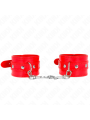 KINK - RODE STUDDED POLSBANDJES VERSTELBAAR 23-33 CM