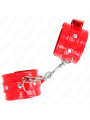 KINK - MUÑEQUERAS CON TACHUELAS ROJO AJUSTABLE 23-33 CM