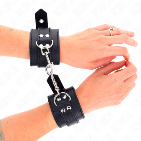 KINK - ZWARTE POLSBANDJES MET STUDS 35 X 6 CM