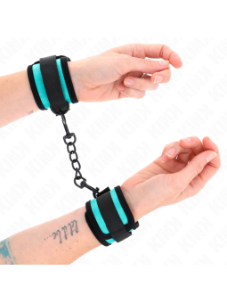 KINK - HOOK AND LOOP NYLON BIND WRIST RESTRAINTS BLACK-BLUE ADJUSTABLE