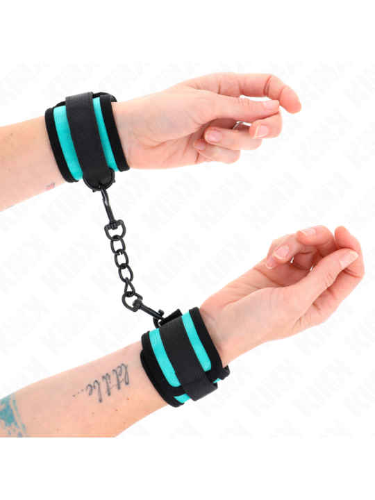 KINK - ZWART-BLAUW VERSTELBARE POLSBANDJES 18-32 CM X 5 CM