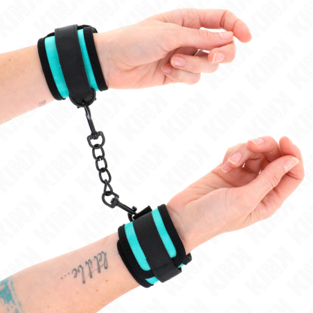 KINK - ZWART-BLAUW VERSTELBARE POLSBANDJES 18-32 CM X 5 CM