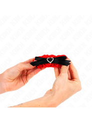 KINK - MUÑEQUERAS ELÁSTICAS DE ENCAJE CON DETALLE CORAZÓN ROJO AJUSTAB